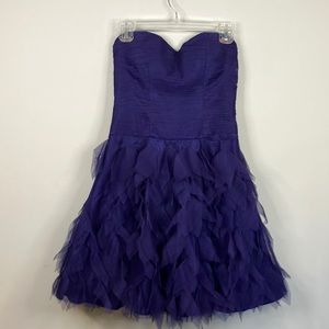 Bee Darlin strapless purple fringe dress